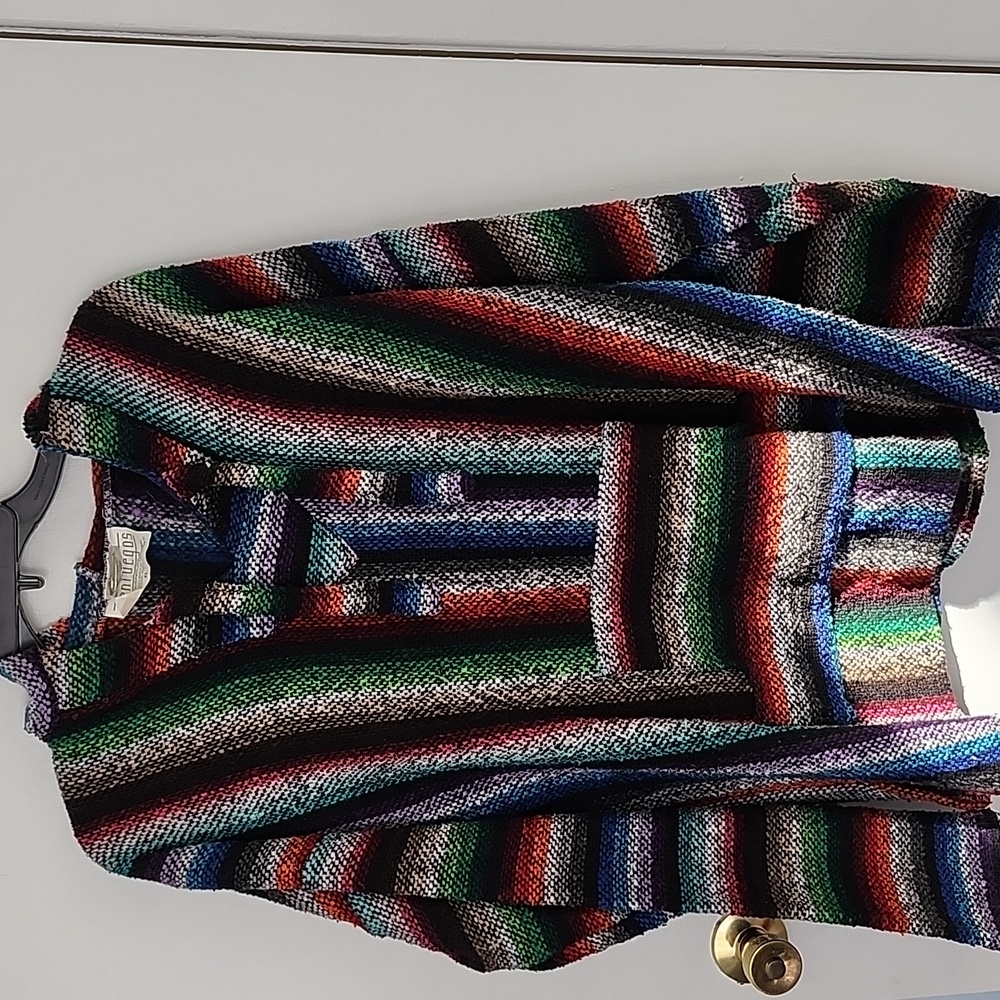 Vintage Woven Baja Hoodie Pullover Poncho Size Mens Extra Large